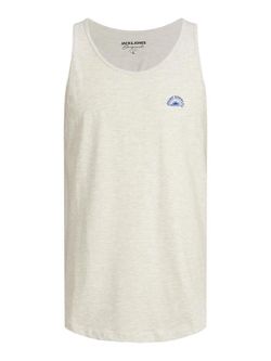 Camiseta tirantes con microrayas jaspeadas Jack & Jones Cloud Dancer