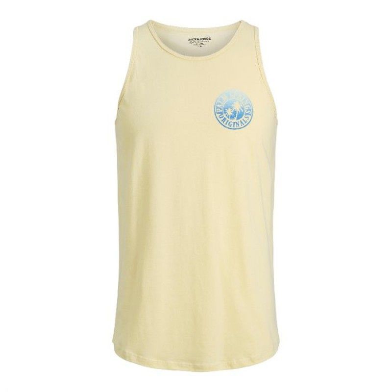 Camiseta tirantes con print branding Jack & Jones Sun Yellow