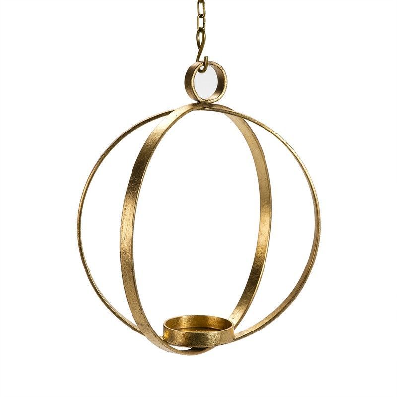 Candelabro de metal dorado, Ø34x41 cm