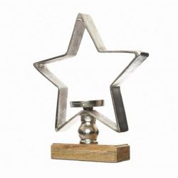 CANDELABRO ESTRELLA ALUMINIO 29 X 7 X H34,5CM.