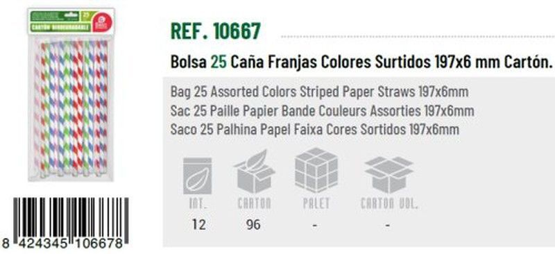 Cañita Biodegrada.197X6Mm (25) 10667