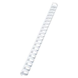 Canutillo plástico DIN A4 GBC 19 mm (Caja 100), blanco