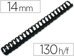 Canutillo q-connect redondo 14 mm plastico blanco capacidad 130 hojas caja de 100 unidades