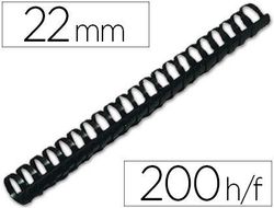 Canutillo q-connect redondo 22 mm plastico blanco capacidad 200 hojas caja de 50 unidades