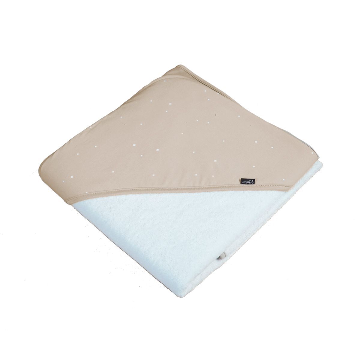 Capa de baño estampada con reverso de rizo - Sonpetit