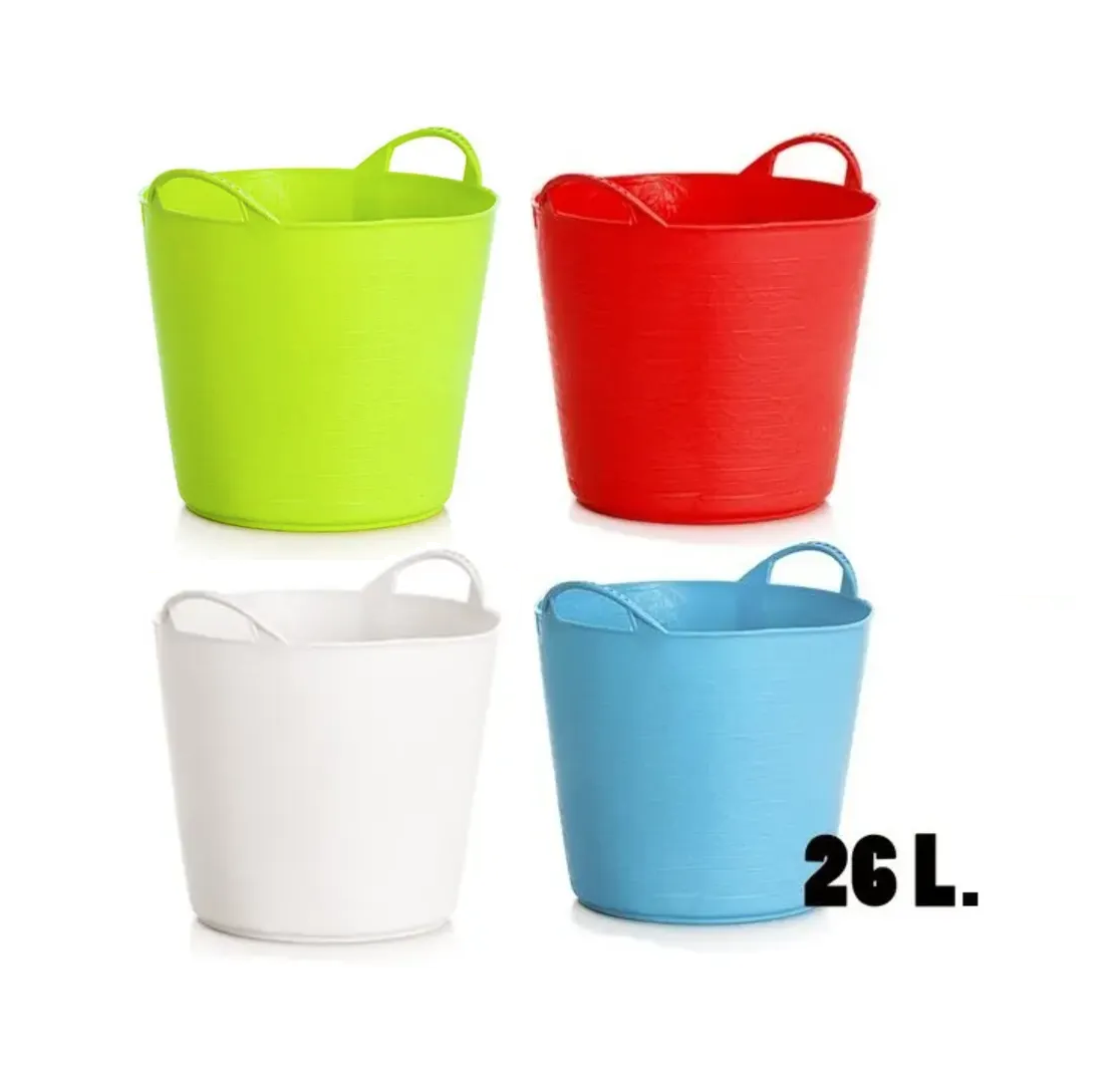 Capazos de colores de plástico reciclado 26 litros
