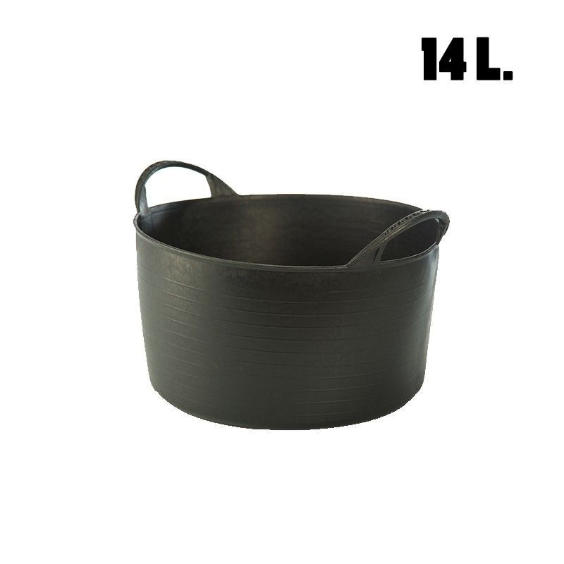 Capazos de plástico reciclado 14 litros negros