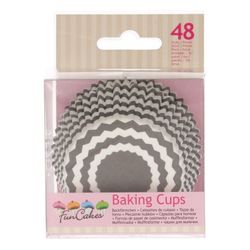 Cápsula cupcake chevron grey 48 uds funcakes