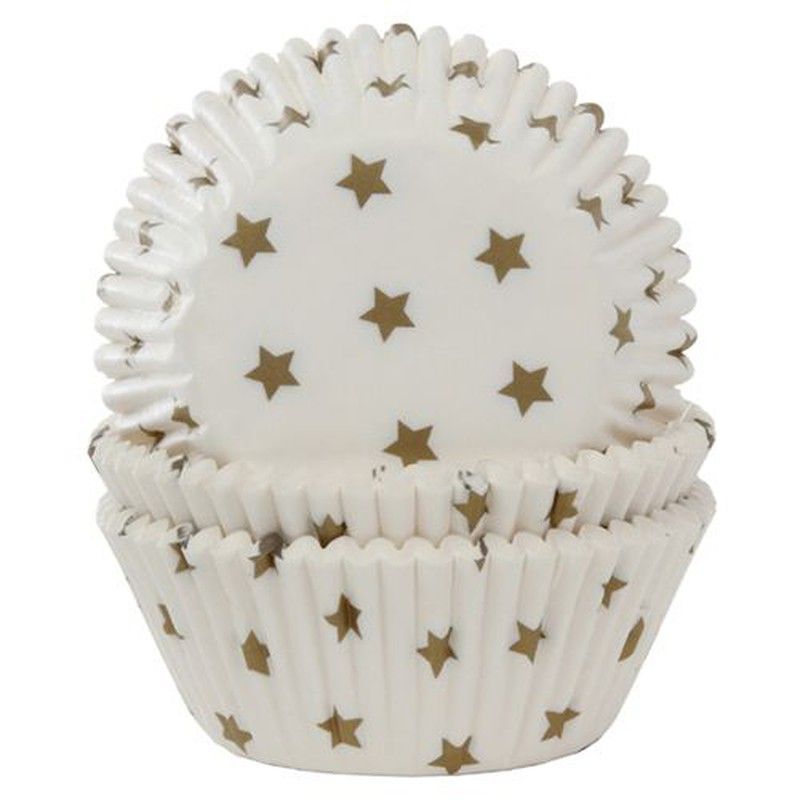 Cápsula cupcake estrellas oro 50 uds house of marie
