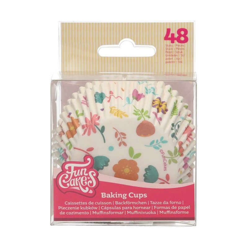 Cápsula cupcake floral 48 uds funcakes