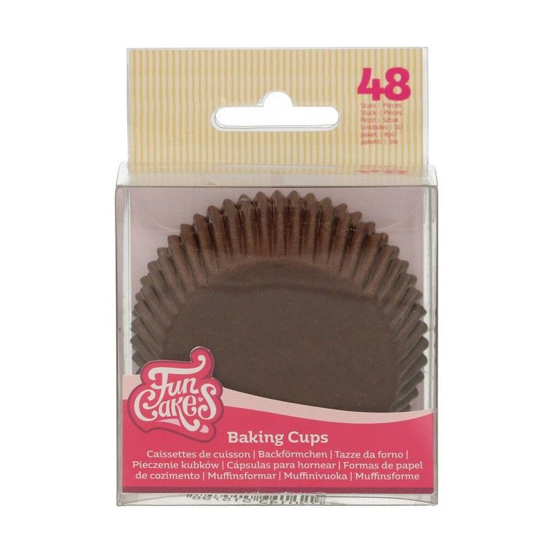 Cápsula cupcake marrón 48 uds funcakes