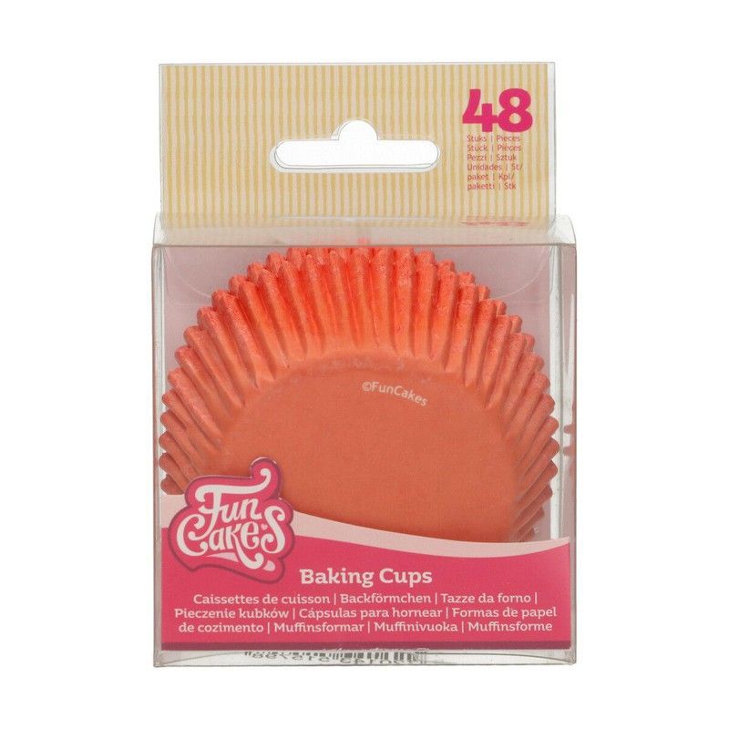 Cápsula cupcake naranja 48 uds funcakes