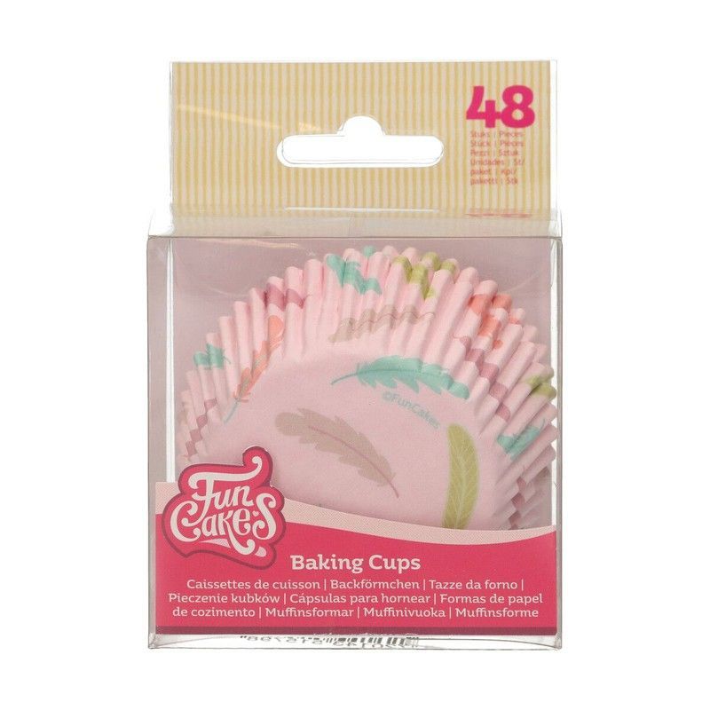 Cápsula cupcake pastel feathers 48 uds funcakes