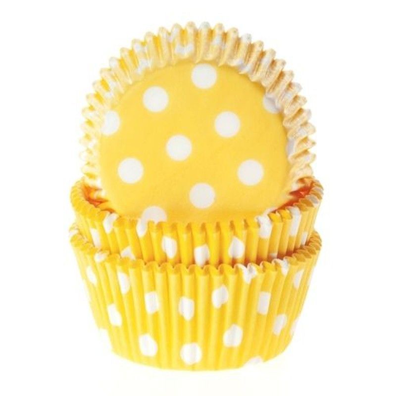 Cápsula cupcake puntos amarillos 50 uds house of marie