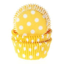 Cápsula cupcake puntos amarillos 50 uds house of marie