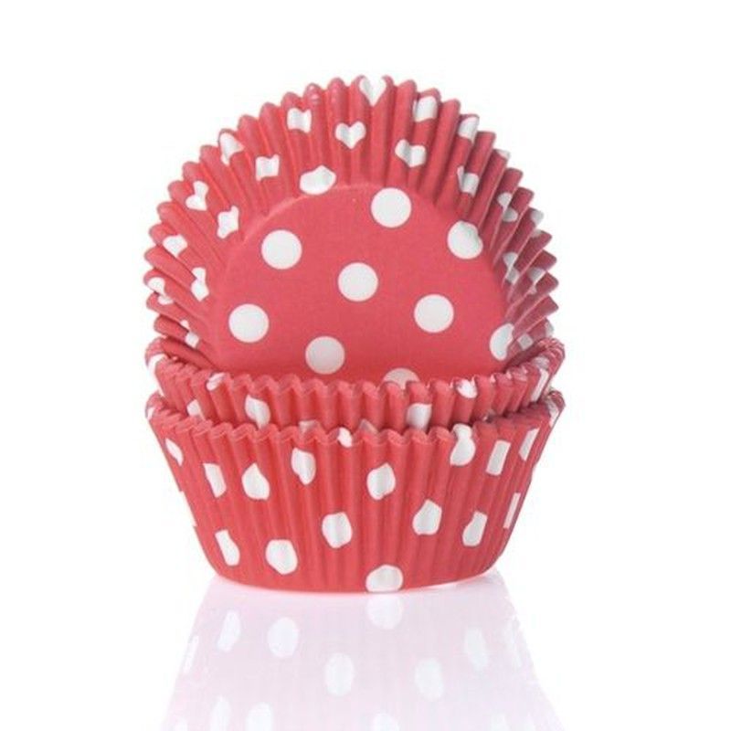 Cápsula cupcake puntos rojos 50 uds house of marie
