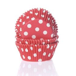 Cápsula cupcake puntos rojos 50 uds house of marie