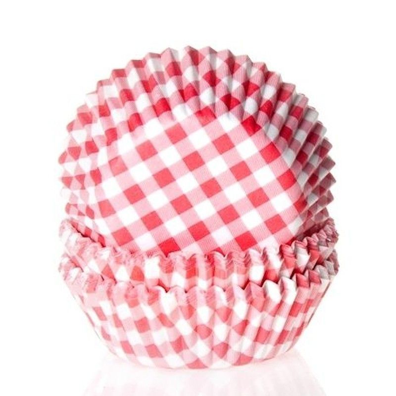Cápsula cupcake rojo gingham 50 uds house of marie