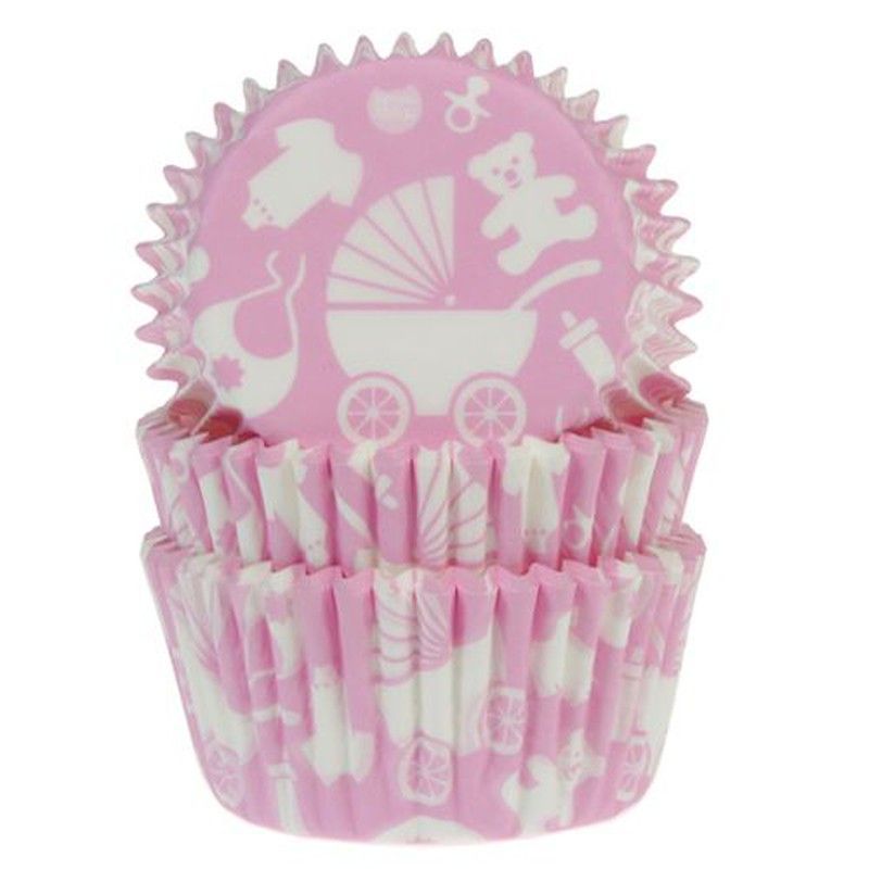 Cápsula cupcake rosa bebé 50 uds house of marie