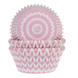 Cápsula cupcake rosa chevron 50 uds house of marie