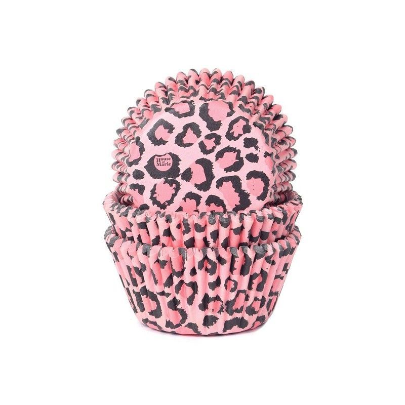 Cápsula cupcake rosa leopardo 50 uds house of marie