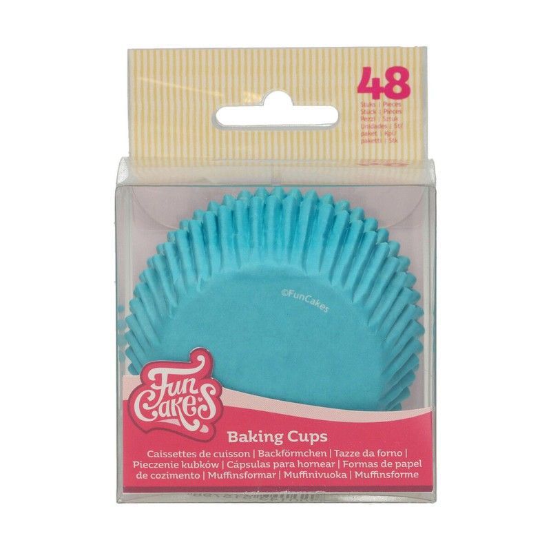 Cápsula cupcake turquesa 48 uds funcakes