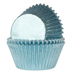 Cápsulas cupcake aluminio azul bebé 24 uds house of marie