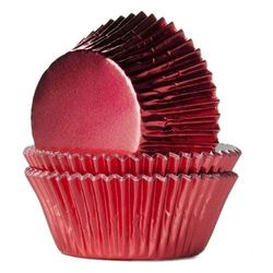 Cápsulas cupcake metalizada rojas 24 uds house of marie
