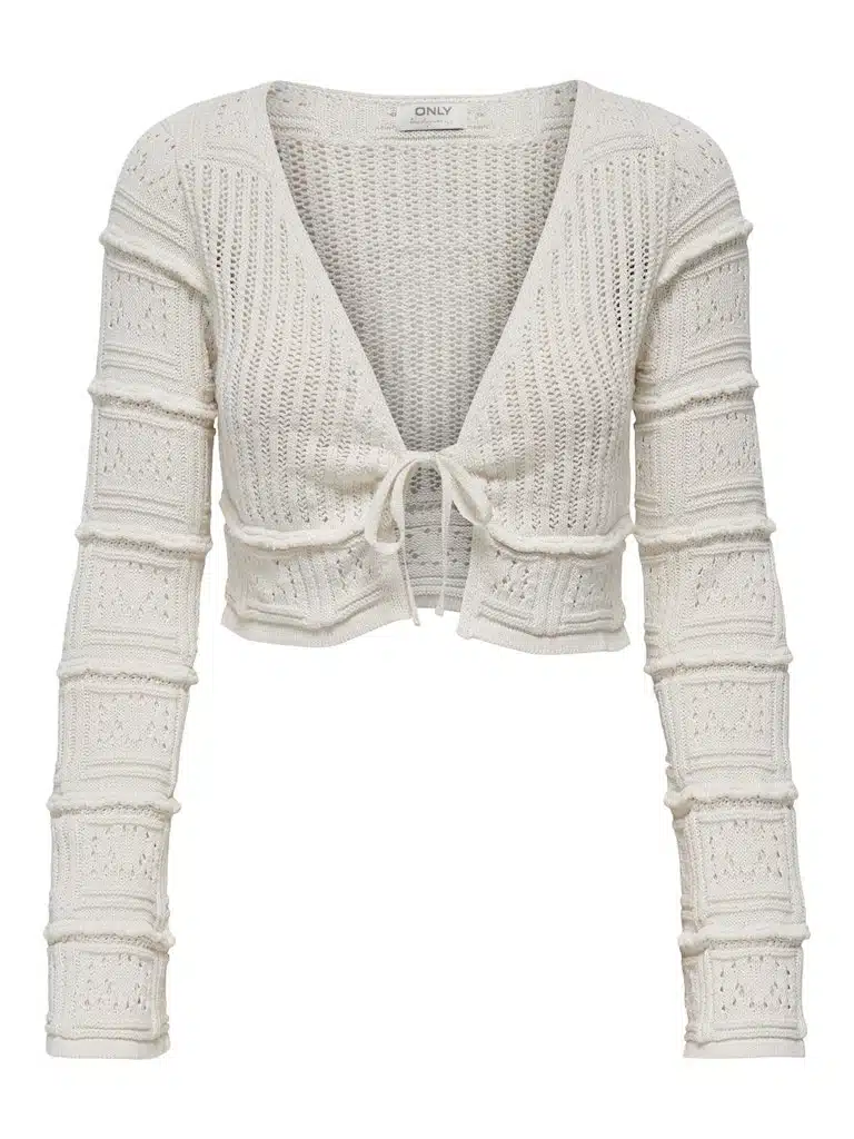 Cardigan corto calado Only Cloud Dancer