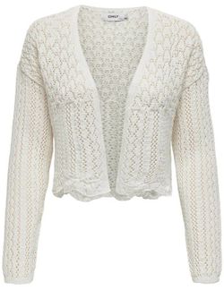 Cardigan corto con calados Only Cloud Dancer