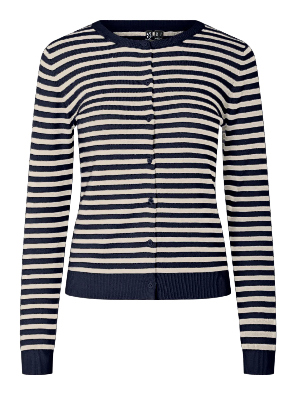 Cardigan de punto con rayas horizontales Pieces Maritime Blue