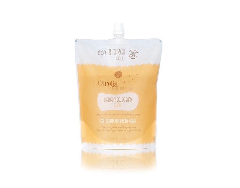Carelia Recarga Champú y Gel de Baño Suave 600 ml
