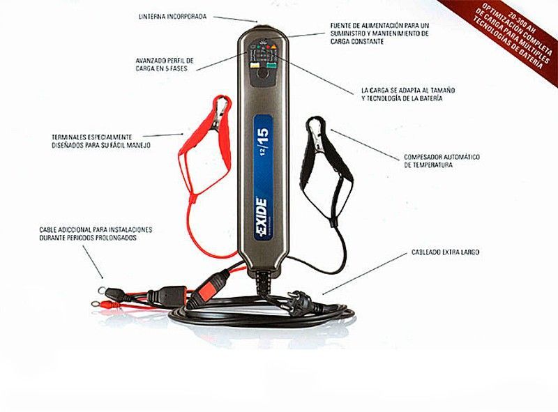 Cargador batería 12/15 Exide