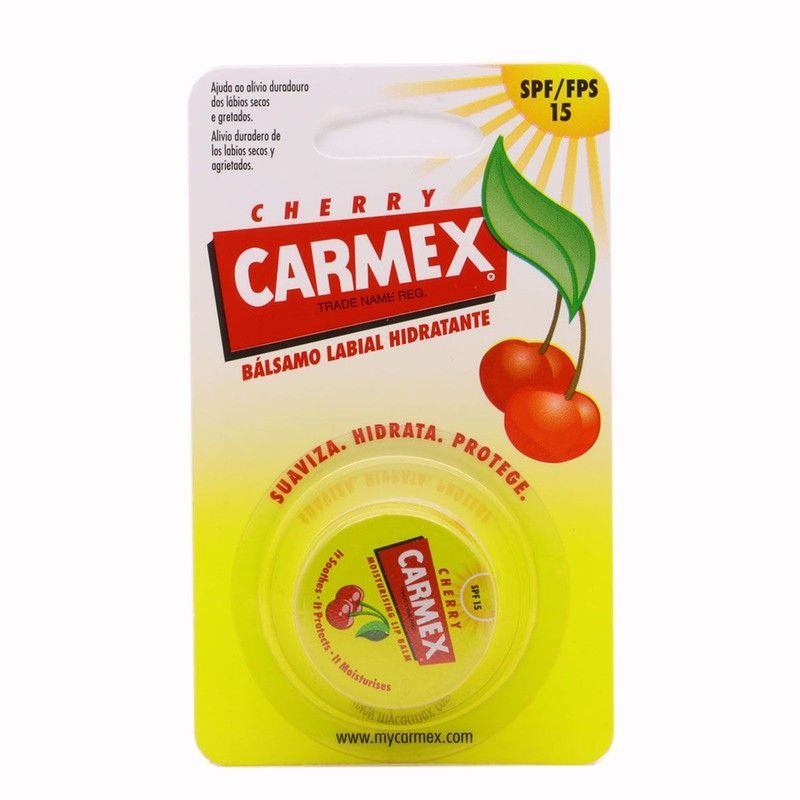 Carmex tarro bálsamo labial hidrantante cereza SPF15