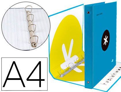 Carpeta 4 Anillas 40 mm Mixtas Liderpapel Antartik A4 Forrada Color Azul