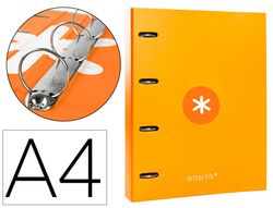 Carpeta 4 anillas 40 mm mixtas liderpapel antartik A4 forrada color mostaza