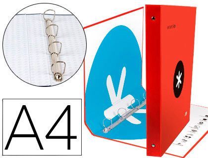 Carpeta 4 Anillas 40 mm Mixtas Liderpapel Antartik A4 Forrada Color Rojo