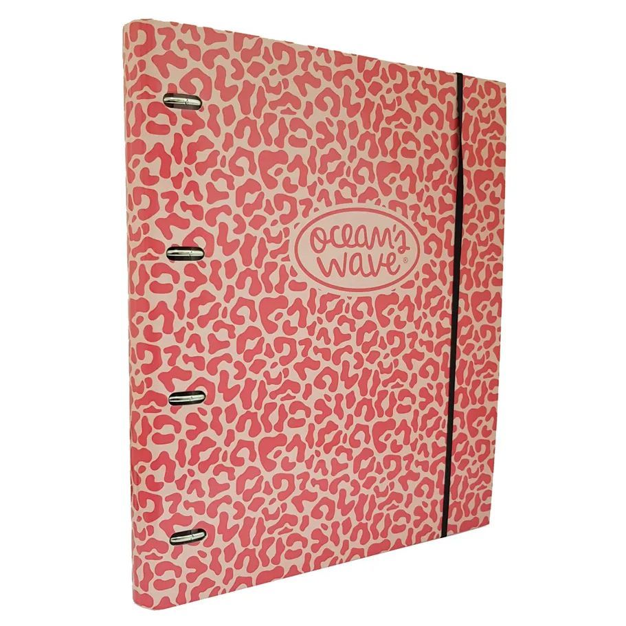 Carpeta A4 de 4 Anillas Print Rosa. Recambio de 100 Hojas