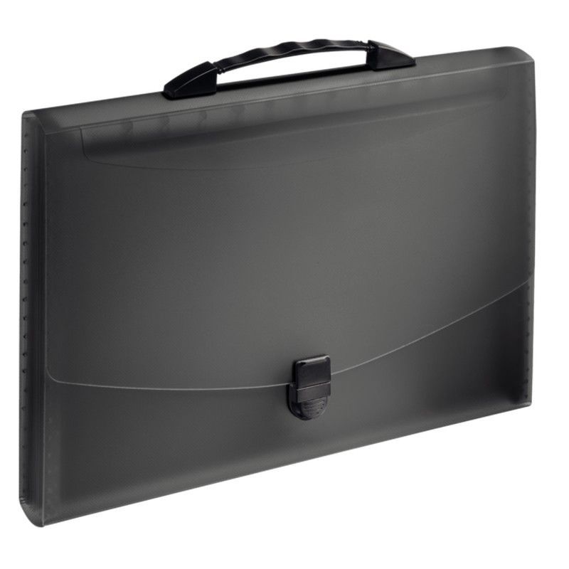 Carpeta acordeón con asa Esselte Vivida. PP. Con 13 separadores, negro Vivida