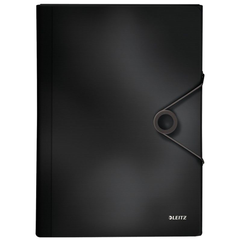 Carpeta acordeón Solid. PP. Con 6 separadores más 1 extra ancho. DIN A4, negro