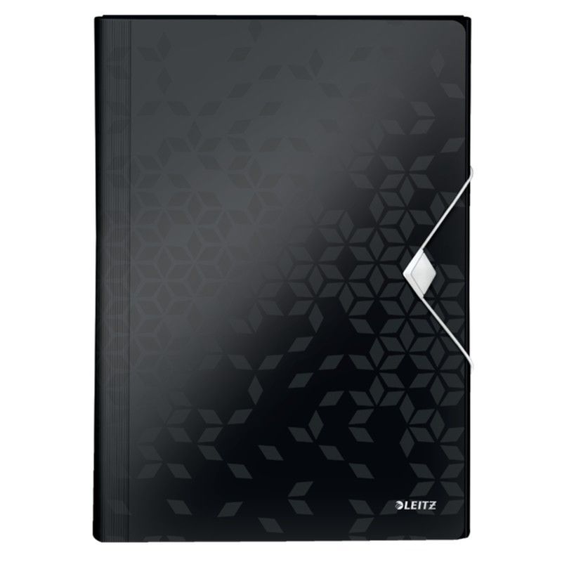 Carpeta acordeón WOW. PP. 6 separadores más 1 extra ancho. DIN A4, negro