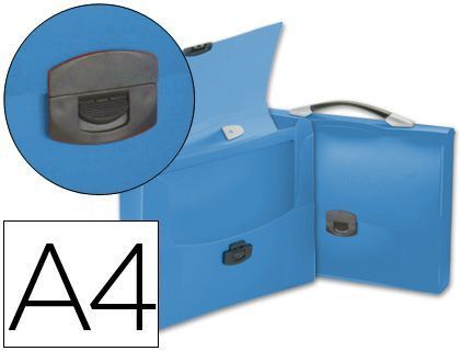 Carpeta Beautone Portadocumentos Broche 34622 Polipropileno Din A4 Azul Transparente con Asa