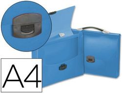 Carpeta Beautone Portadocumentos Broche 34622 Polipropileno Din A4 Azul Transparente con Asa