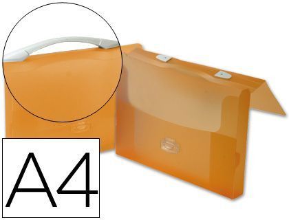 Carpeta Beautone Portadocumentos Broche Polipropileno Din A4 Naranja Transparente