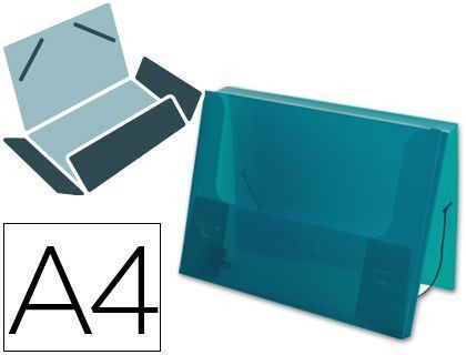 Carpeta Beautone Portadocumentos Gomas 36933 Polipropileno Din A4 Verde Transparente -Lomo 25 Mm