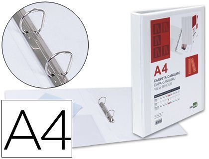 Carpeta Canguro 2 Anillas Mixtas 25Mm Liderpapel A4 Plastico Blanca