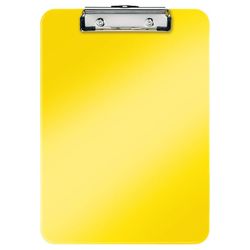 Carpeta con pinza metálica WOW. Fabricada en PS. DIN A4. amarillo
