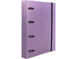 Carpeta con recambio liderpapel a4 cuadro 5mm 100 hojas 80g polipropileno 4 anillas mixtas 25mm lavanda