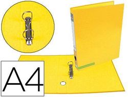 Carpeta de 2 Anillas 25 mm Mixtas Liderpapel A4 Forrado Color System con Ollado y Tarjetero Amarillo