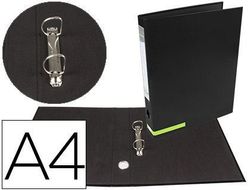 Carpeta de 2 Anillas 25 mm Mixtas Liderpapel A4 Forrado Color System con Ollado y Tarjetero Negro
